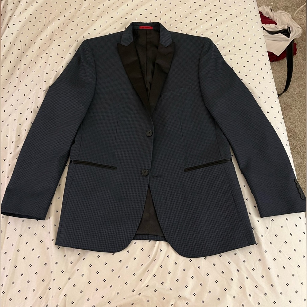Men’s Suit Jacket, Navy Houndstooth